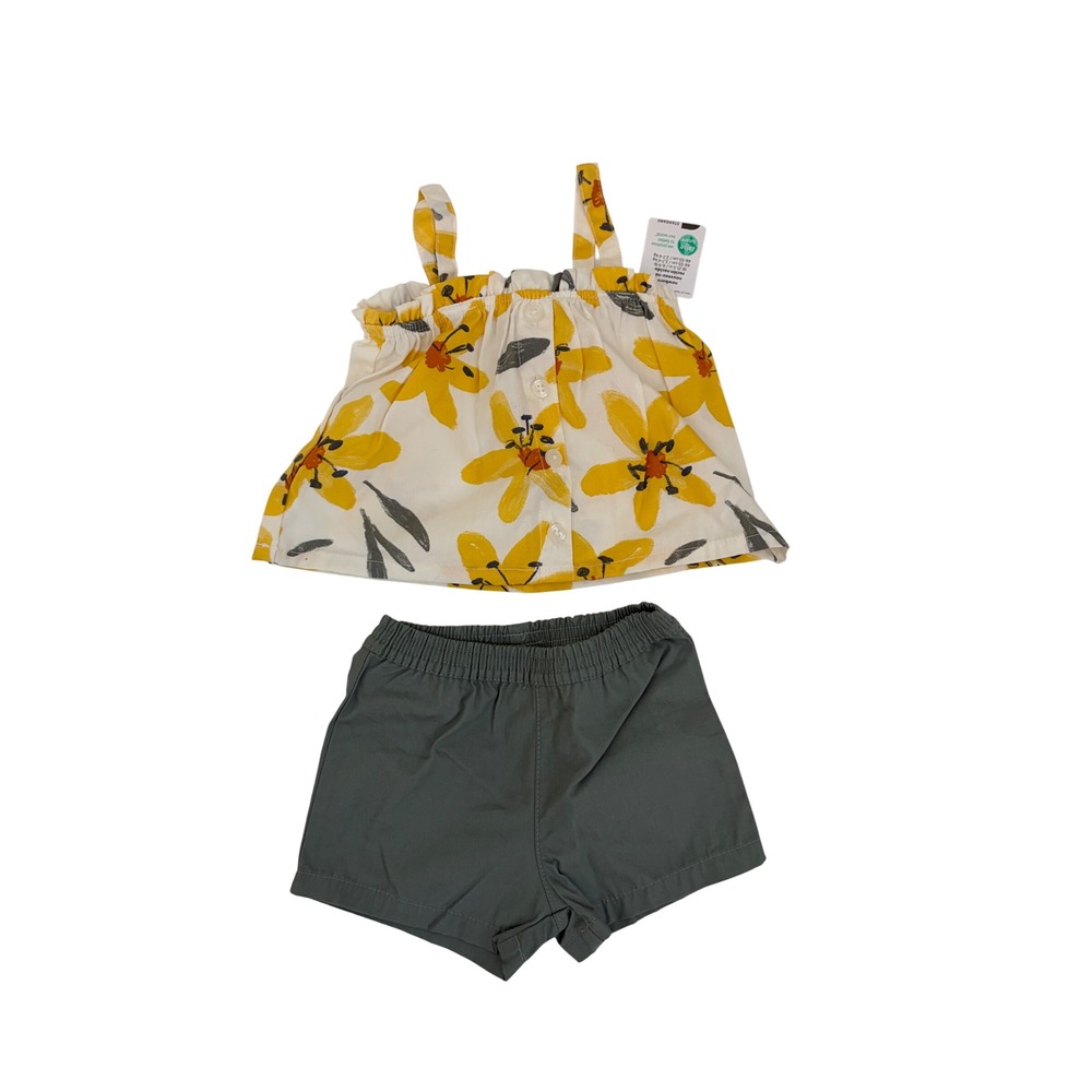 Carters Just One You Baby Floral Camisole Top and Grey Shorts Set Newborn